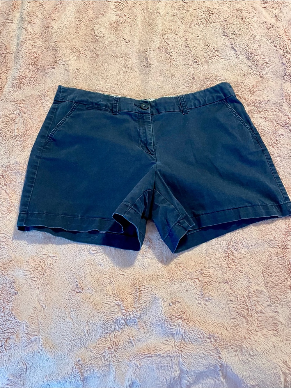 Crown & Ivy Navy Chino Shorts Women’s Size 12 Casual Cotton Flat Front